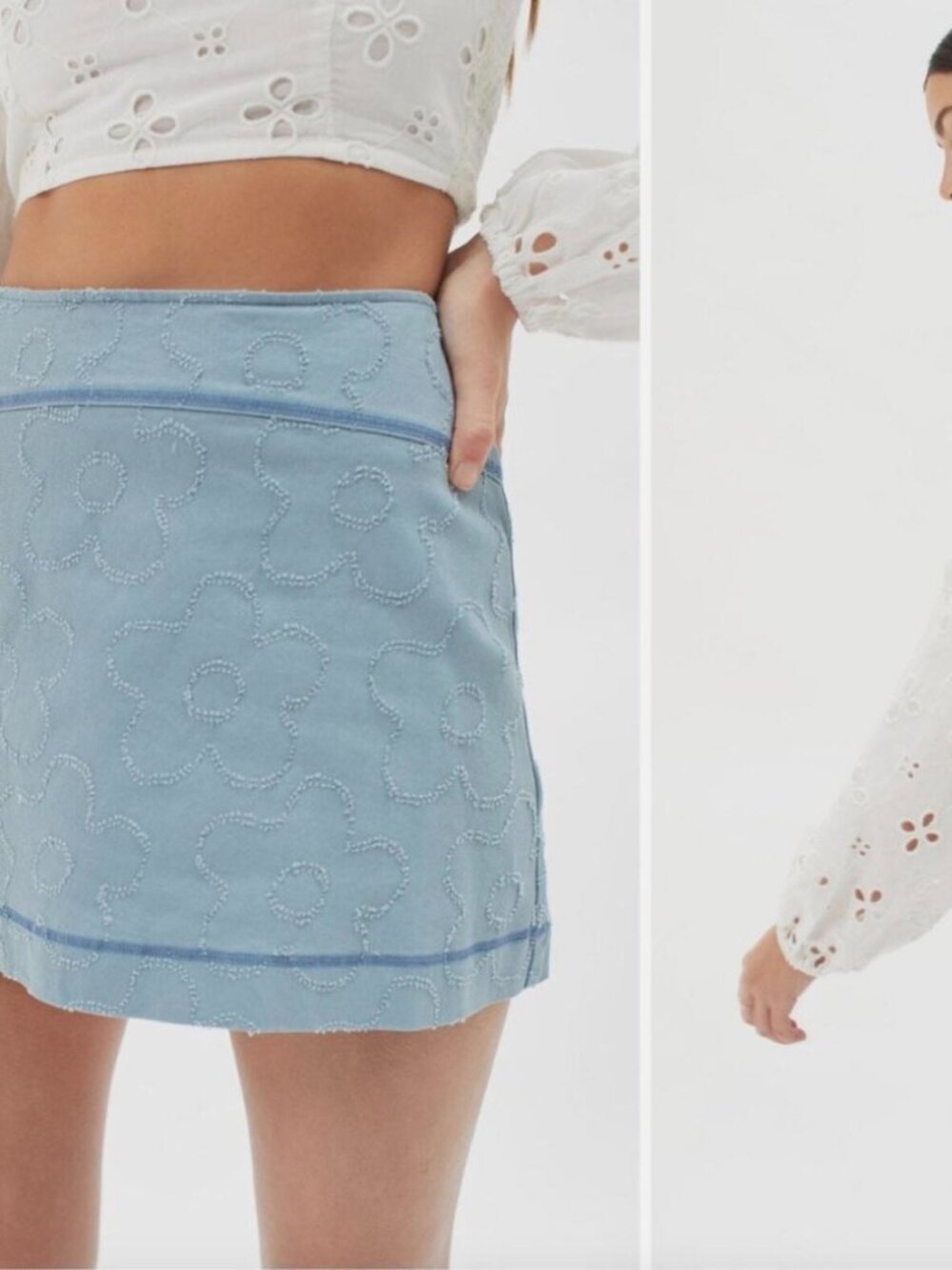 Urban Outfitters Blue Floral Mini Skirt